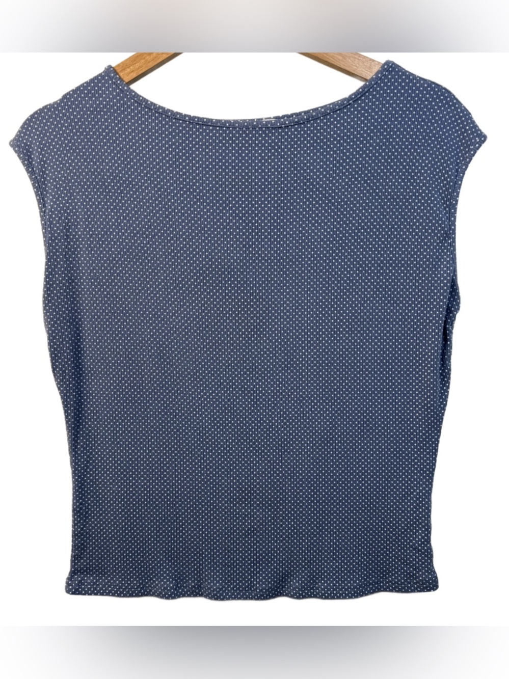 Boheme Navy Blue Polka Dot Sleeveless Blouse